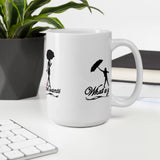 White Glossy Mug w/Blk Logo Wrap