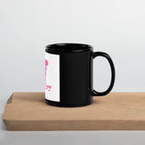 Black Glossy Mug w/Pnk on Wht