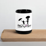 Black Glossy Mug w/Blk on Wht