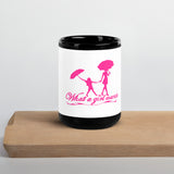 Black Glossy Mug w/Pnk on Wht