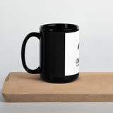 Black Glossy Mug w/Blk on Wht